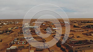 Panoramic view of a settlement in Mauritania. settlement in Mauritania. Settlement. View. 4k. 4k view.Village. Town. A life.
