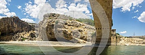 Panoramic view of the Severan Bridge, Cendere Koprusu is a late Roman bridge, close to Nemrut Dagi and Adiyaman, Turkey