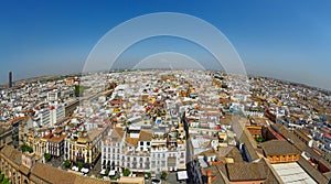 Panoramic view of Seville from the height of the Giralda tower