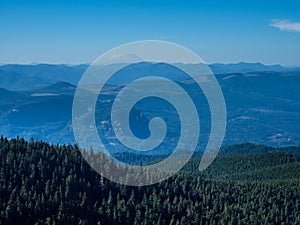 Panoramic view from Sherrard Point on Larch Mountain - Oregon, USA