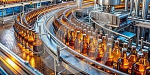 Automated Amber Glass Bottle Filling and Capping Production Line A Panoramic Overview of Efficiency and Precision photo