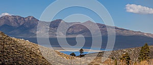 Panoramic view of Sierra Nevada mountains around Crowley lake