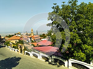 A panoramic view of Sighnaghi and nice street