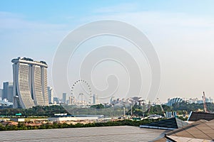 Panoramic view of singapore city and its attractions