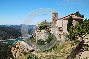 Panoramic view of Siurana village, Spain