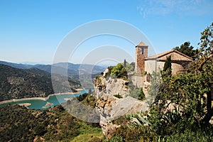 Panoramic view of Siurana village, Spain