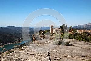 Panoramic view of Siurana village, Spain