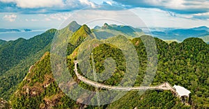 Panoramic view of Sky Bridge in Langkawi, Malaysia