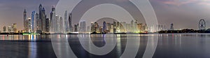 Panoramic view of the skyline of the Dubai Marina, UAE