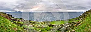 Panoramic view from Slea Head Viewing Point on Blasket Islands and Dingle Peninsula