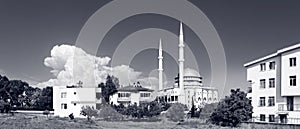 Panoramic view of small beautiful mosque - `Side Fatih Cami`