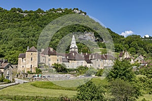Panoramic view of small village Baume les Messieurs
