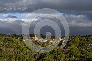 Panoramic view of the small village Santa Marina de Aguas Santas in Galicia photo