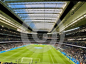 Panoramic view of the soccer stadium in Madrid