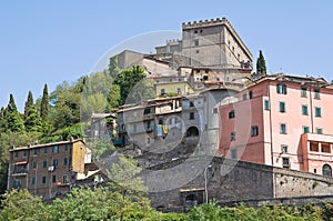 Panoramic view of Soriano nel Cimino. Lazio. Italy. photo
