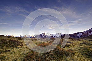 Panoramic view of the Soulor pass in the Pyrenees, Val d`Azun, France photo