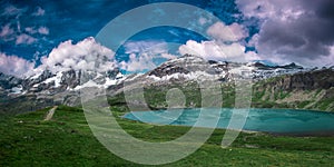 Panoramic view of the south face of the Matterhorn.