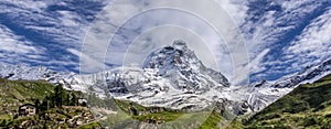 Panoramic view of the south face of the Matterhorn.