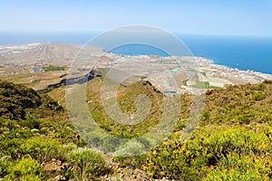 Panoramic view of southern coast of Tenerife from Macizo de Adeje mountain range photo