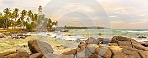 Panoramic view at Southern Point of Sri Lanka - Dondra Head Lighthouse