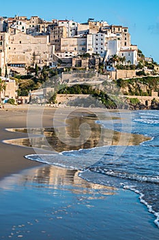 Panoramico da un bellissimo sabbioso Spiaggia. 