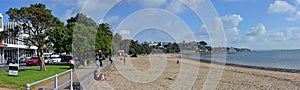 Panoramic view of St Helliers Beach, Auckland, New Zealand