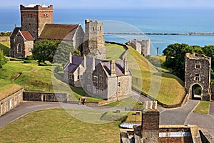Panoramic view of the St Mary in Castro church in the grounds of Dover Castle in England photo