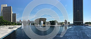 Panoramic view of State government buildings in Albany