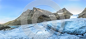 Panoramic view of the Steindalsbreen glacier.