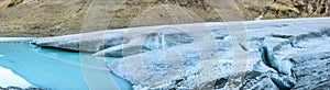 Panoramic view of the Steindalsbreen glacier.