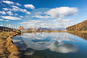 Panoramic View of a storge lake in Nassfeld in Carinthia