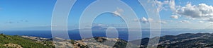 Panoramic view of the Strait of Gibraltar from a mountain with the view of the African continent