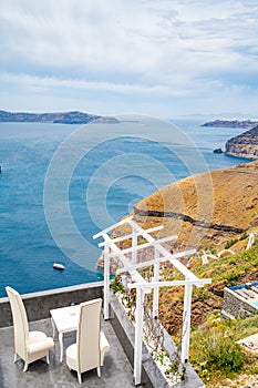 Panoramic View and Streets of Santorini Island in Greece, Shot in Thira