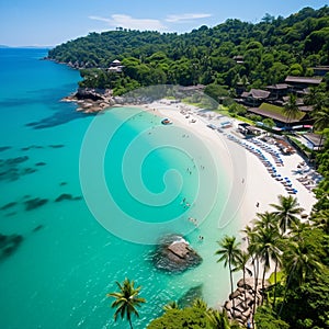 Panoramic view of a stunning beach in Phuket