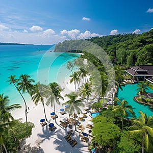 Panoramic view of a stunning beach in Phuket