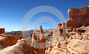 Panoramic view the stunning rock formations in Bryce Canyon National Park