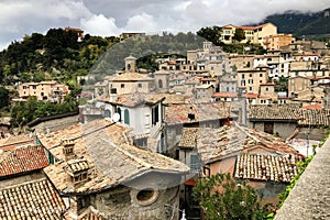 Panoramic View of Subiaco, typical Italian Old Village in Latium photo