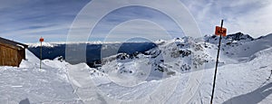 Panoramic view from the summit of Blackcomb Mountain