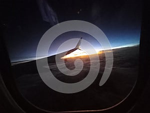 Sunset from the plane photo