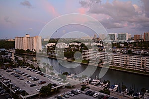 Panoramic view on sunrise.