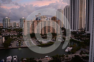 Panoramic view on sunrise.