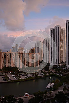 Panoramic view on sunrise.