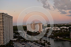 Panoramic view on sunrise.