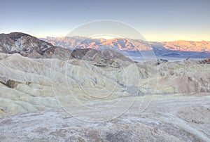 Panoramic view at sunrise of Zabriskie Point,Death Valley