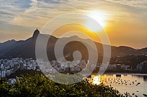 Panoramic view at sunset in Rio de Janeiro, Brazil