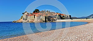 Panoramic view of Sveti Stefan resort