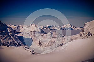 Panoramic view of the Swiss Alpes, Verbier, Switzerland