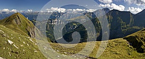 Panoramic view of the Swiss Alps