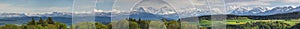 Panoramic view of swiss alps