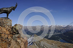 Panoramic view of the swiss alps from Piz Nair above St. Moritz photo